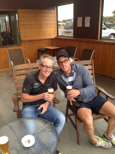 Mad Dog snr and Mad Dog jnr, at the Great Lakes Hotel, discussing how to pick up the local birds.